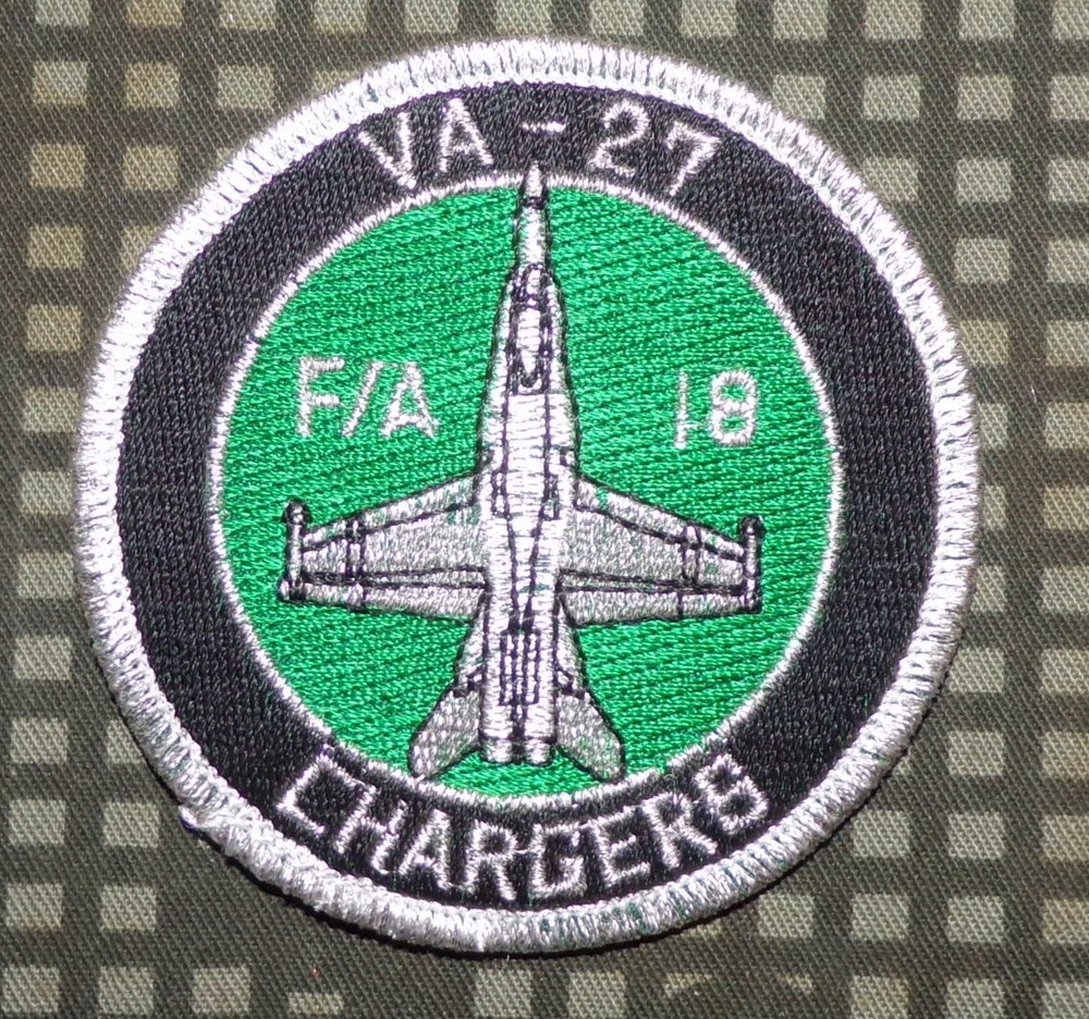 US Navy VA-27 Attack Squadron Chargers Color Patch