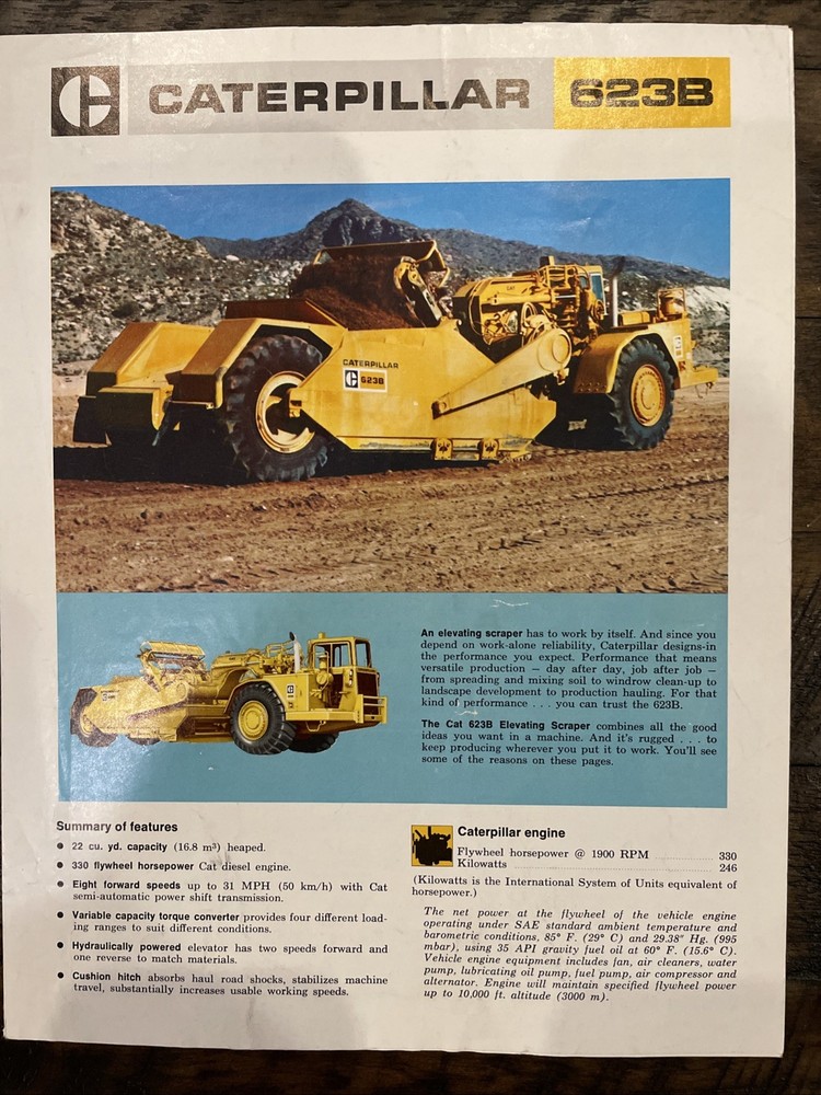 Caterpillar 623B Brochure ‘74