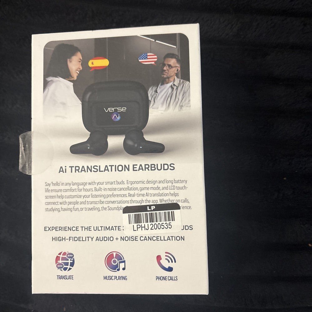 Verse.ai Language Translation Earbuds - Black