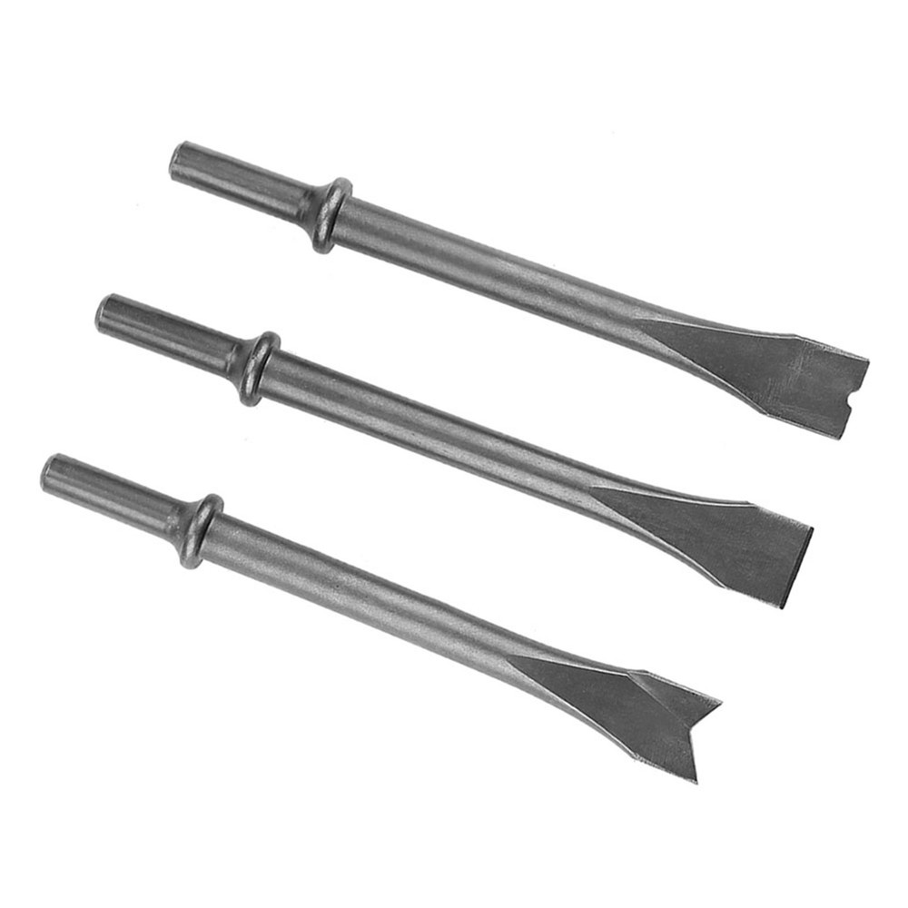 3pcs Air Hammer Chisel Set Extra Long Round Shank Pneumatic Hammer Bit Set❀