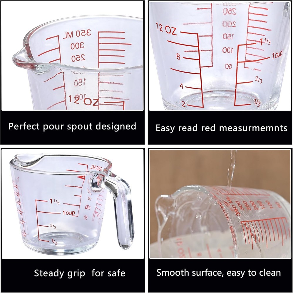 Glass Measuring Cup For Baking and Cooking, kitchen Essentials Tools