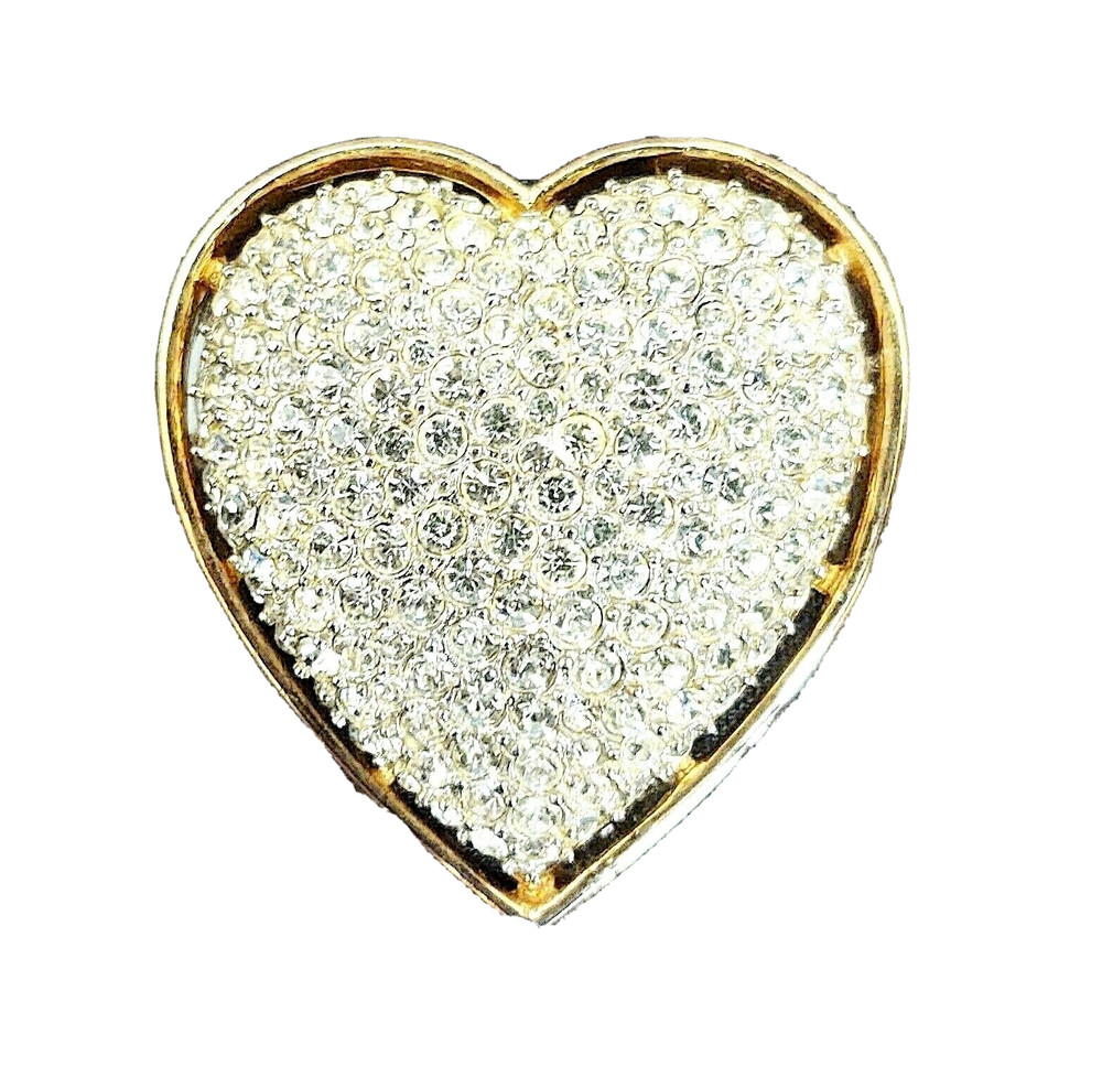 PRETTY HEART PIN~ RHINSTONE