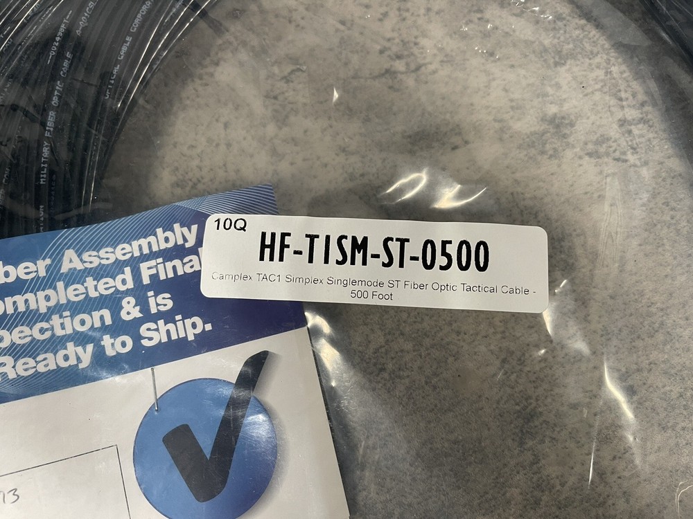 500Ft Camplex Simplex Single Mode ST Fiber Optic Tactical Cable