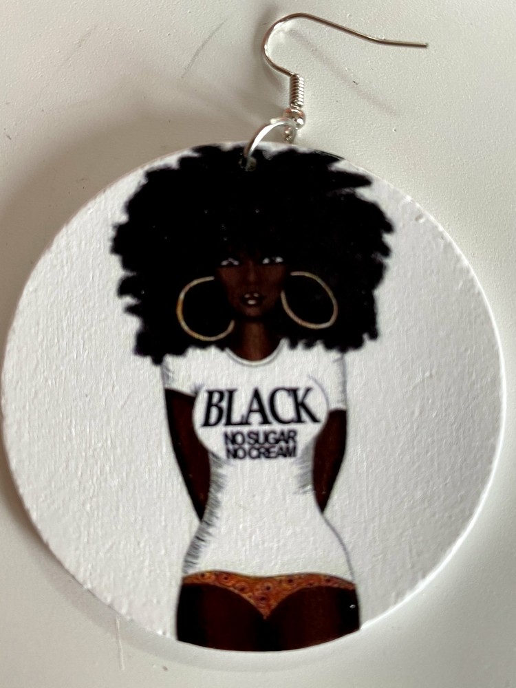 Black no sugar, no cream earrings