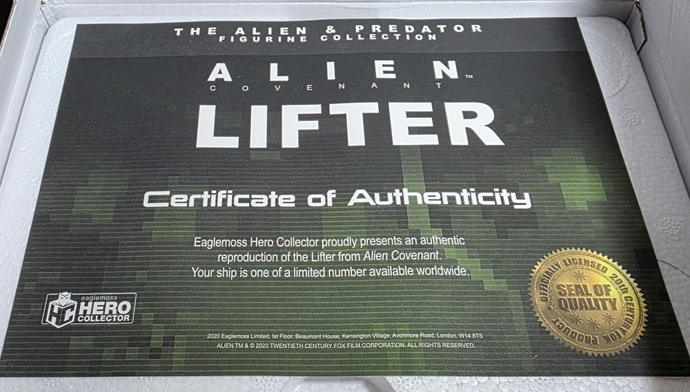 Eaglemoss Alien & Predator Covenant Lifter Alien, Aliens, Alien: Earth model