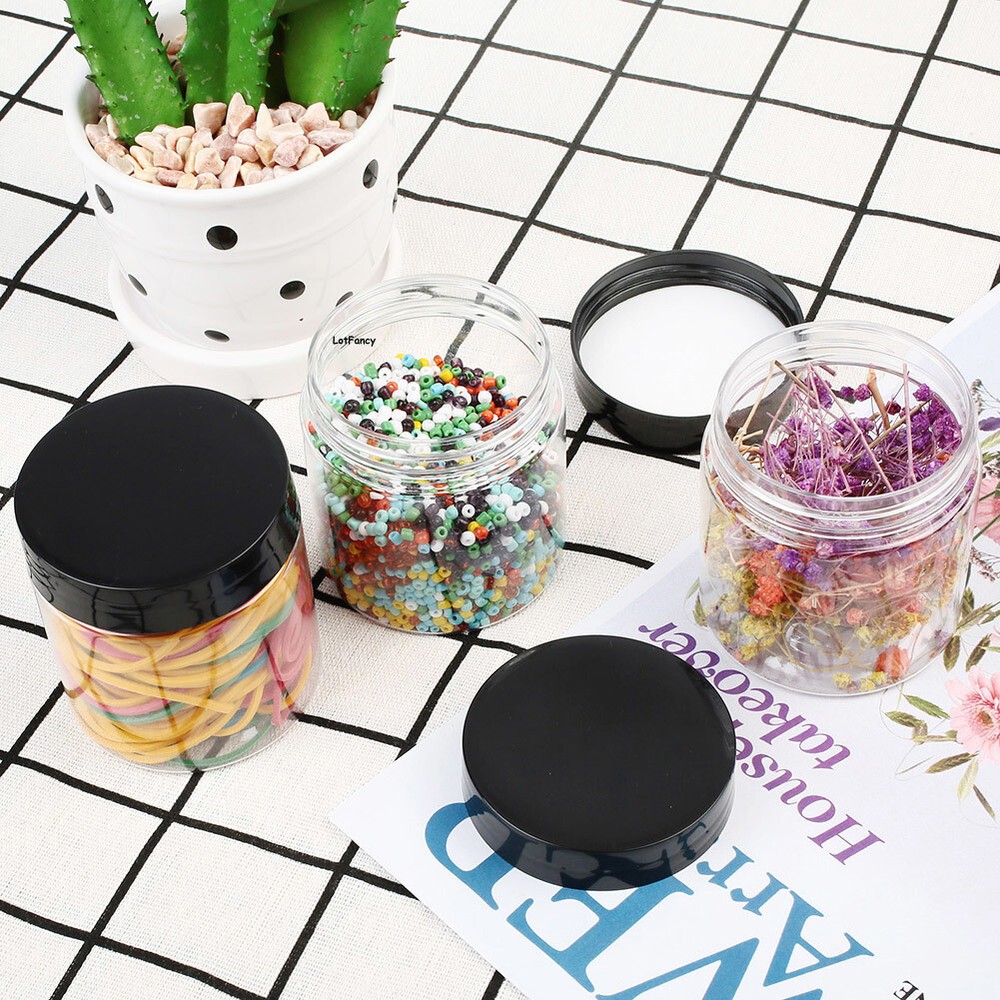 12PCS 4oz Plastic Jars with Lids Makeup Storage Containers Spatula for Sample