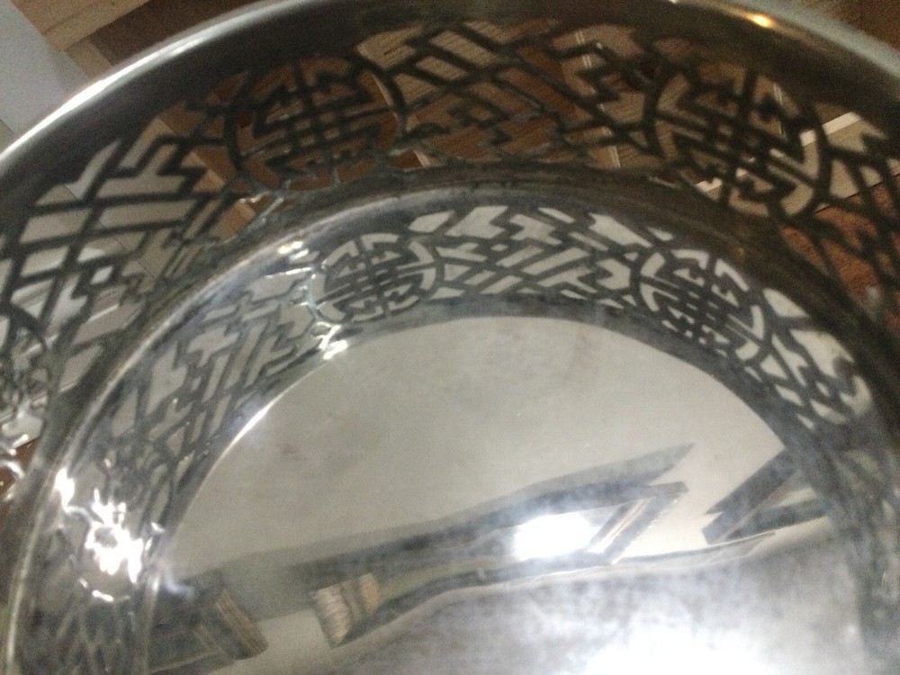 VTG Shanghai Tang Silver Plate Wine Champagne Bottle Coaster Holder; Late C20th