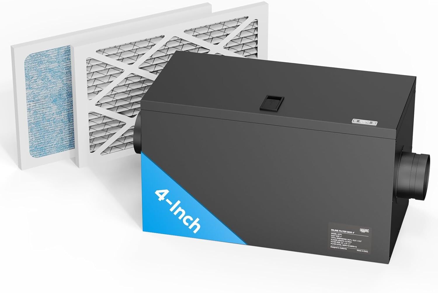 Filter Box 4-10" with High Efficacy Filter, Home Filtration Intake for HVAC