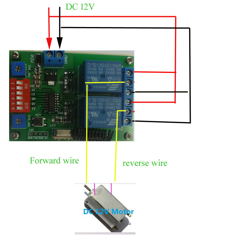 Relay Controler DC 12V Motor Reverse Polarity Rotation with Delay time function