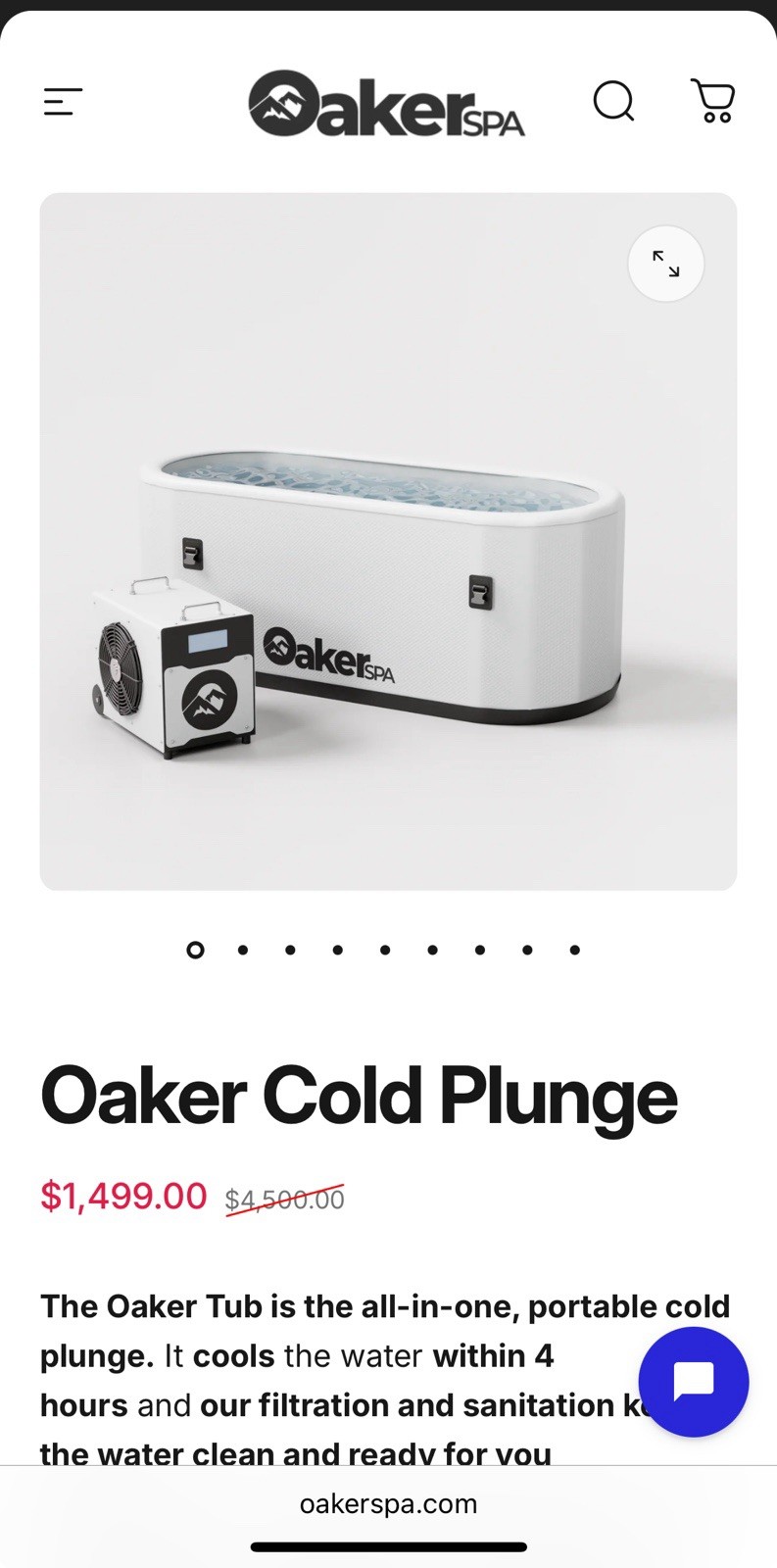 OakerSpa Portable Cold Plunge Tub With Chiller