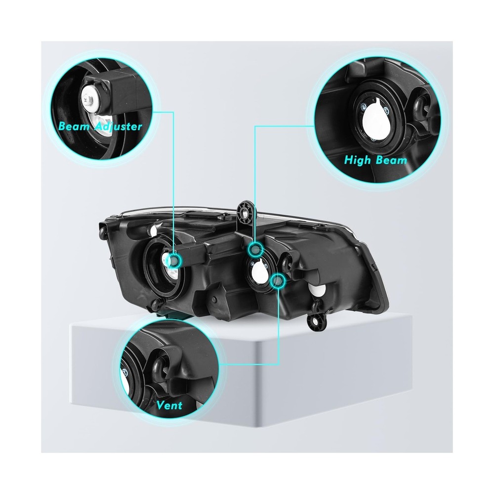 TUSDAR Headlight and Tail Lights Assembly Replacement for 2011-2020 Chrysler ...