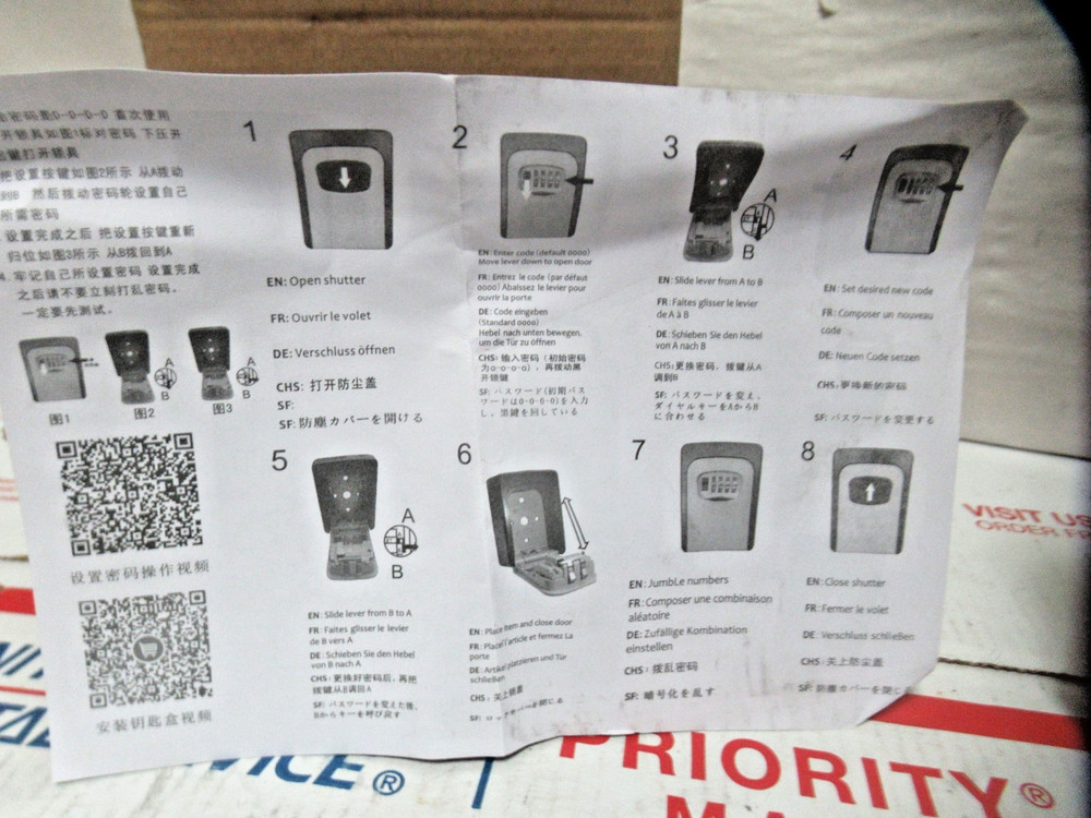 4-Digit Combination Lock Key LOCK Box