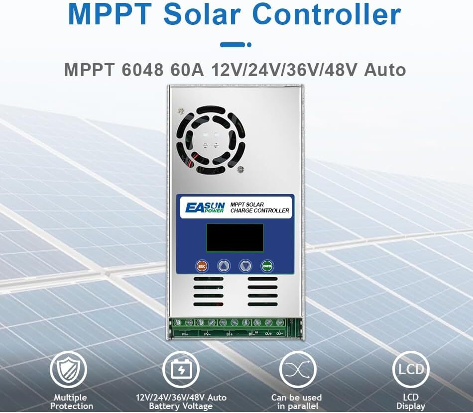 MPPT 60A 80A 100A Solar Charge Controller 12V 24V 36V 48V DC Battery Regulator