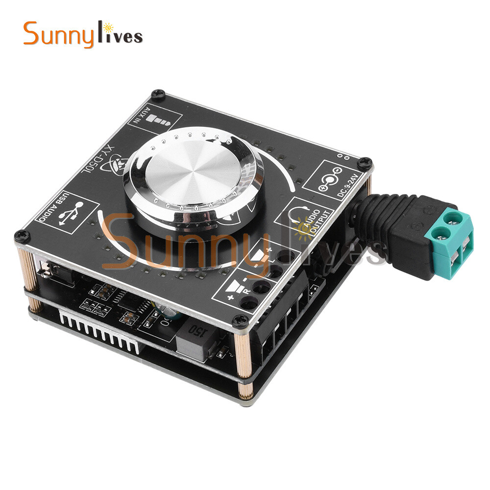 50W+50W Stereo Bluetooth Audio Digital Power Amplifier Board Module APP Control