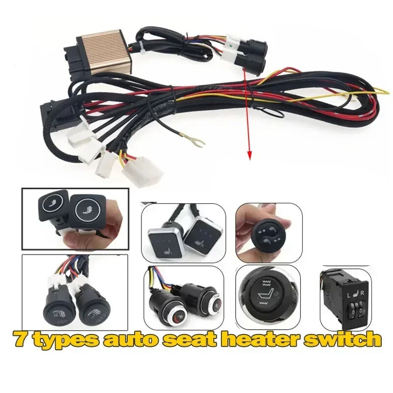 12V Car Seat Heater Control Switch System 1-5 Level Position Button Switch