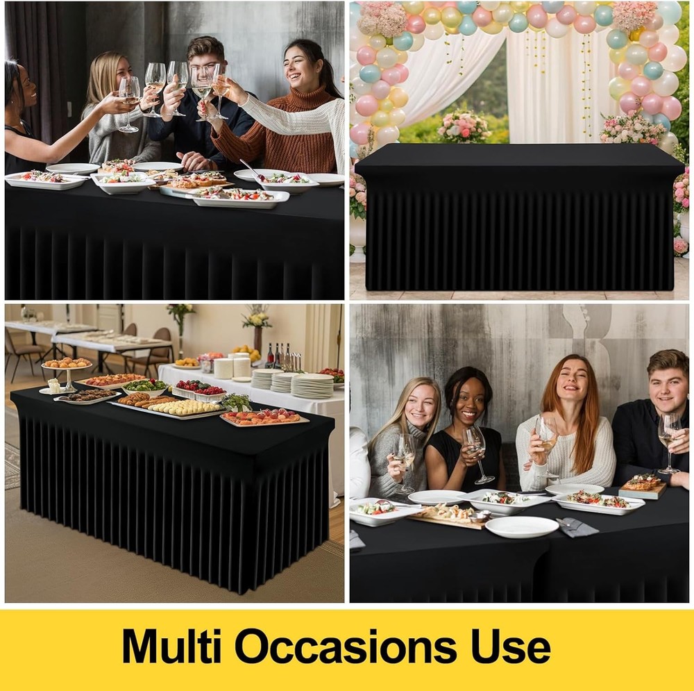 Spandex Tablecloth Elastic Fitted Stretch Tablecloth 6FT Rectangle Tables
