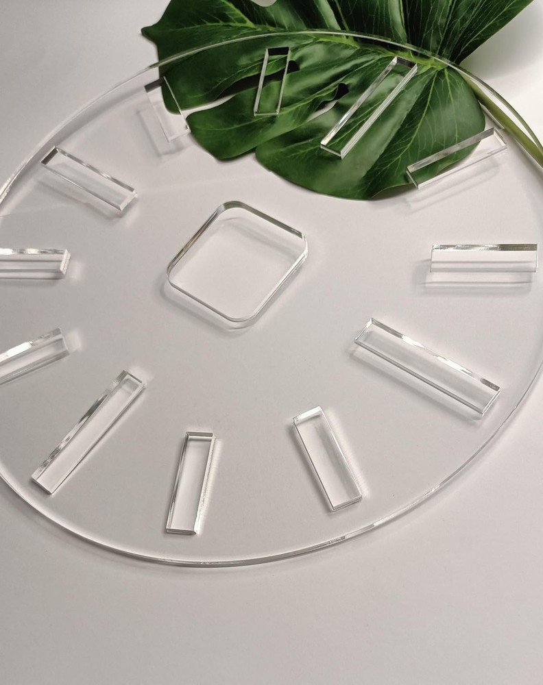 Acrylic Clock Template,12 Circle Clock Face with Clock Dials,Acrylic Router T...
