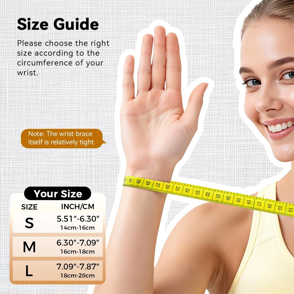 [360° Full Compression] Copper Wrist Compression Sleeve 1 Pair, Medium, Black