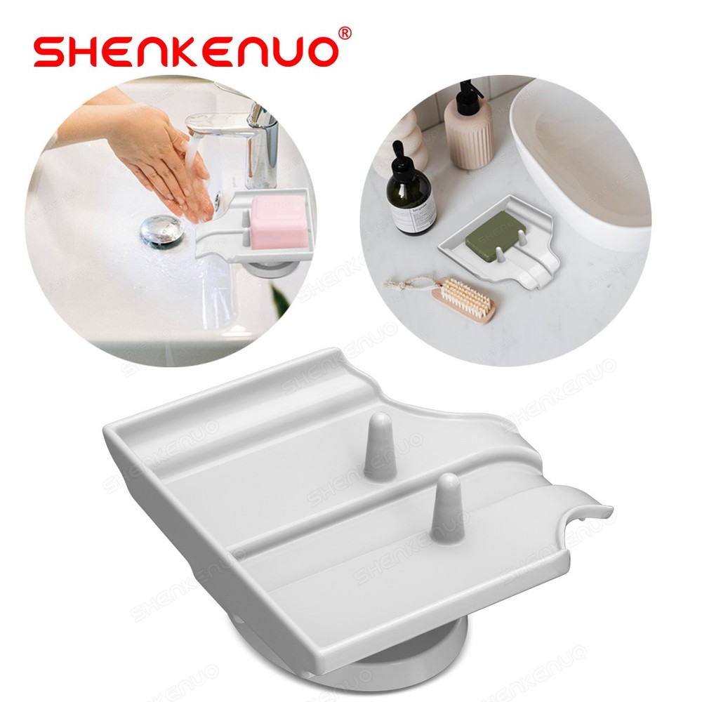 Kitchen Sink Soap Caddy Waterfall Drain Soap Saver Sponge Storage Dish