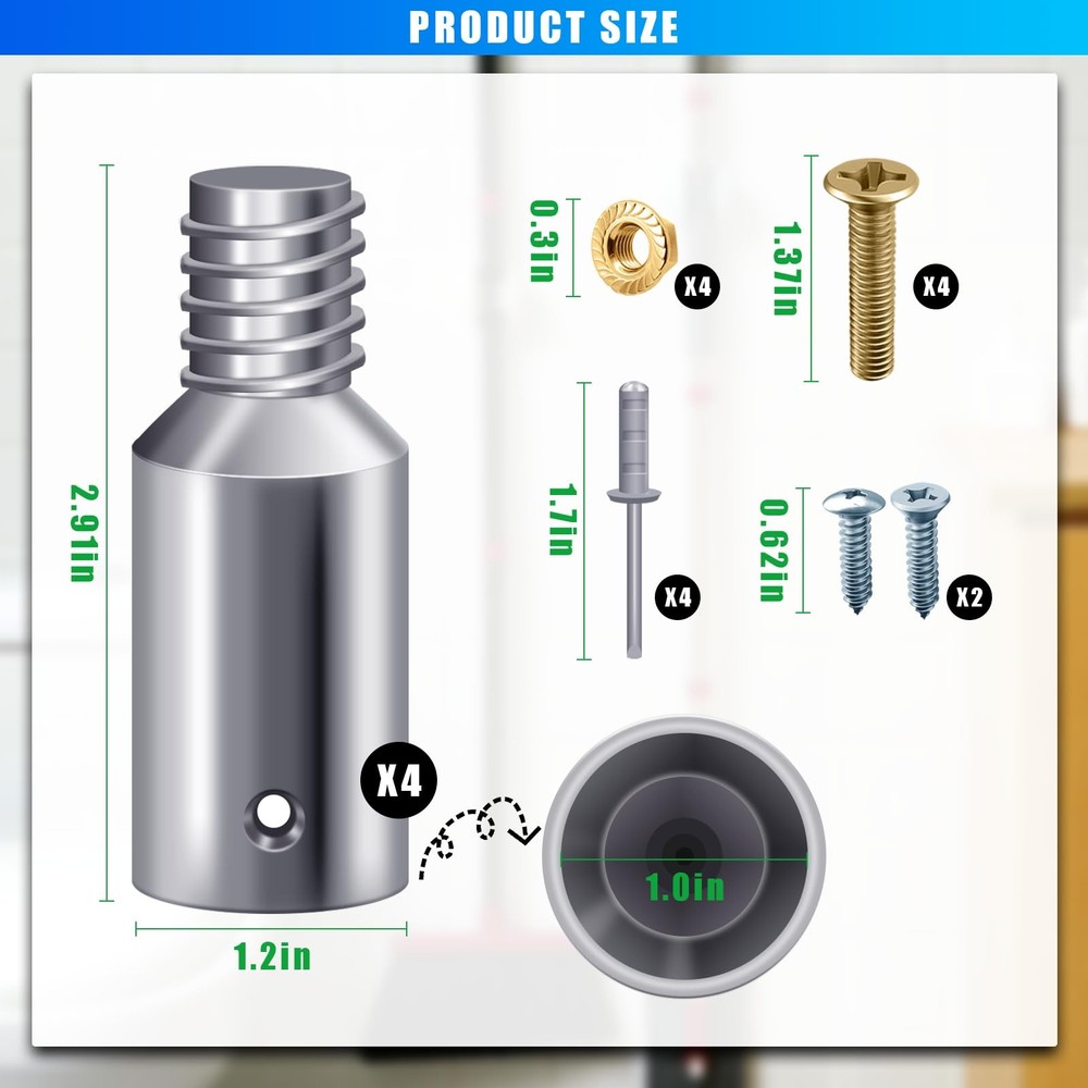 4 Pcs Threaded Tip Replacement Ultra Threaded Tip Repair Kit Mop Handle Pole ...