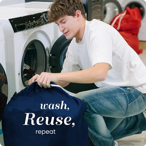 Handy Laundry Nylon Bag - Locking Drawstring Closure and Assorted Colors