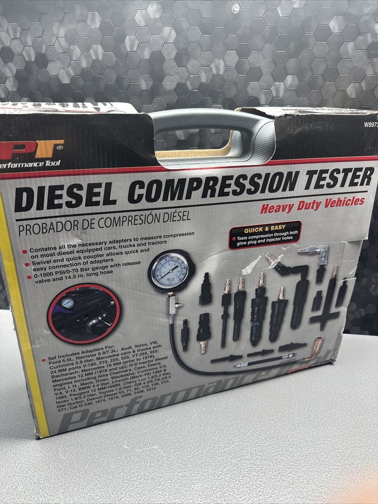 PERFORMANCE TOOL W89735 DIESEL COMPRESSION TESTER KIT