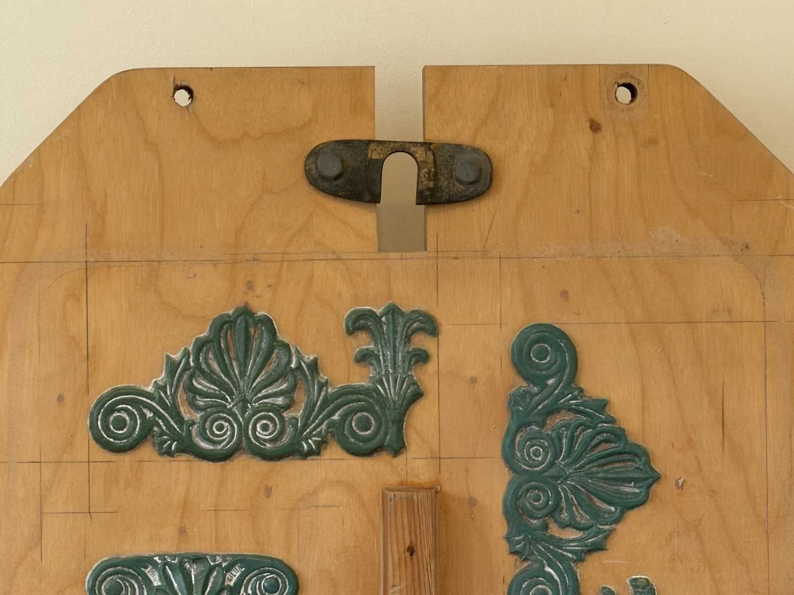 Mid Century Industrial Wood Foundry Mold Abstract Wall Art 1960 Patterns