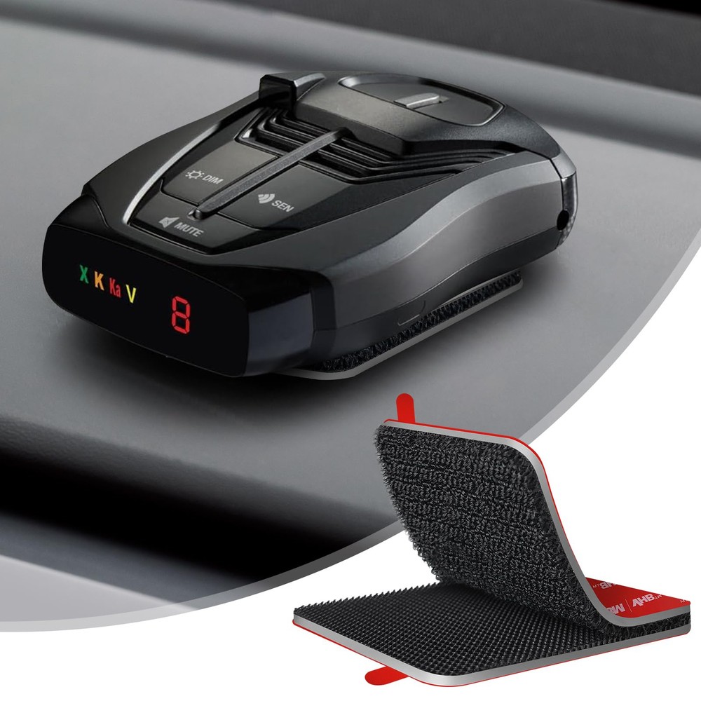 Radar Detector Mount with Dashboard Hook-and-Loop Installation, Tool-Free Set...