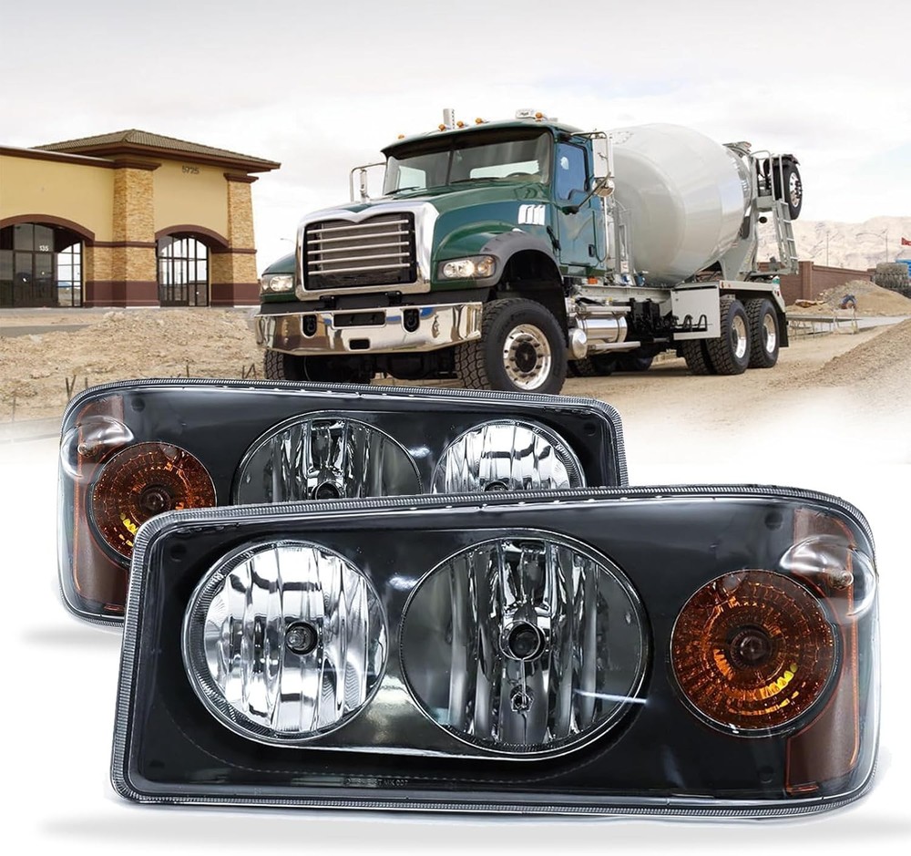 Mack Granite GU713 Headlight Assembly Halogen Pair