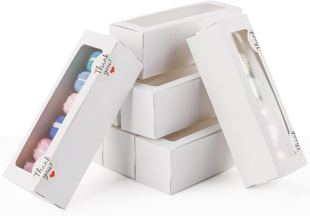 Versatile 36 Pack Macaron Boxes with Stickers - Perfect for Desserts & Gifting
