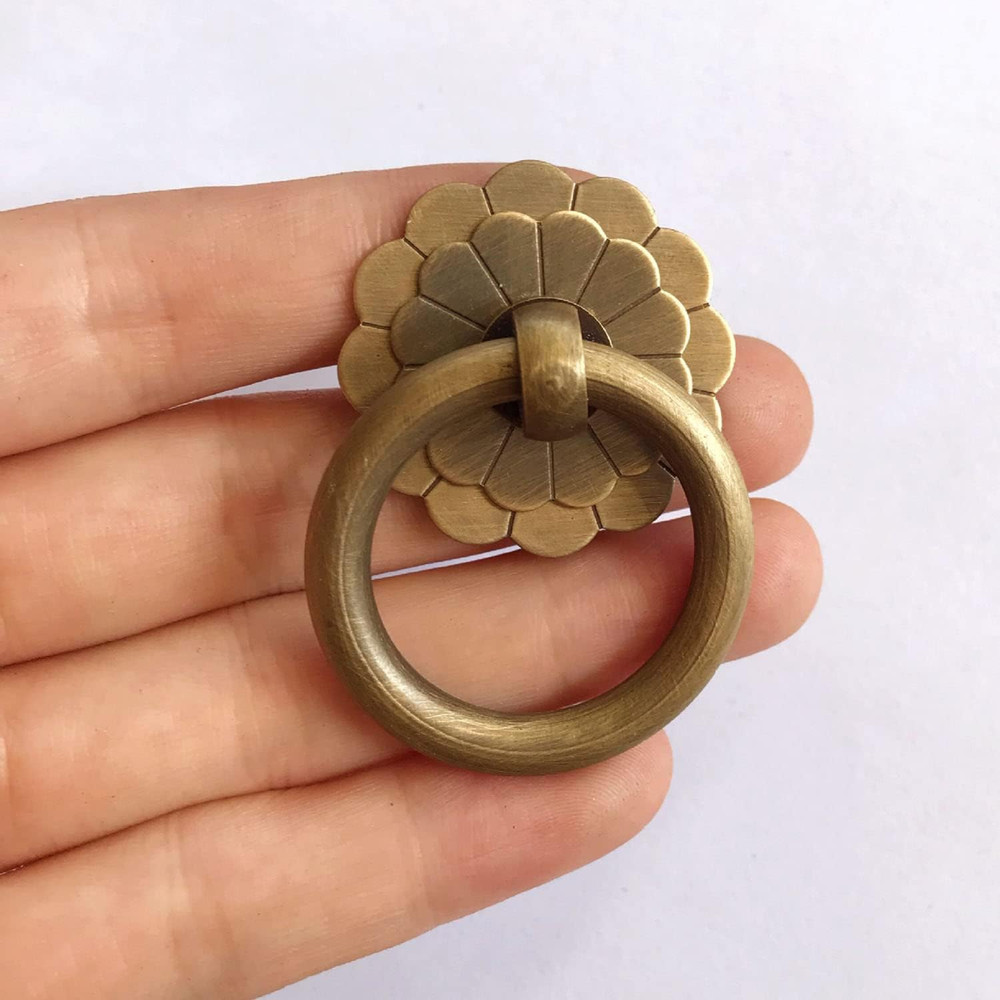 6PCS 2.5Cm Vintage Style Pull Ring Drawer Ring Pulls Vintage Decorative Handles