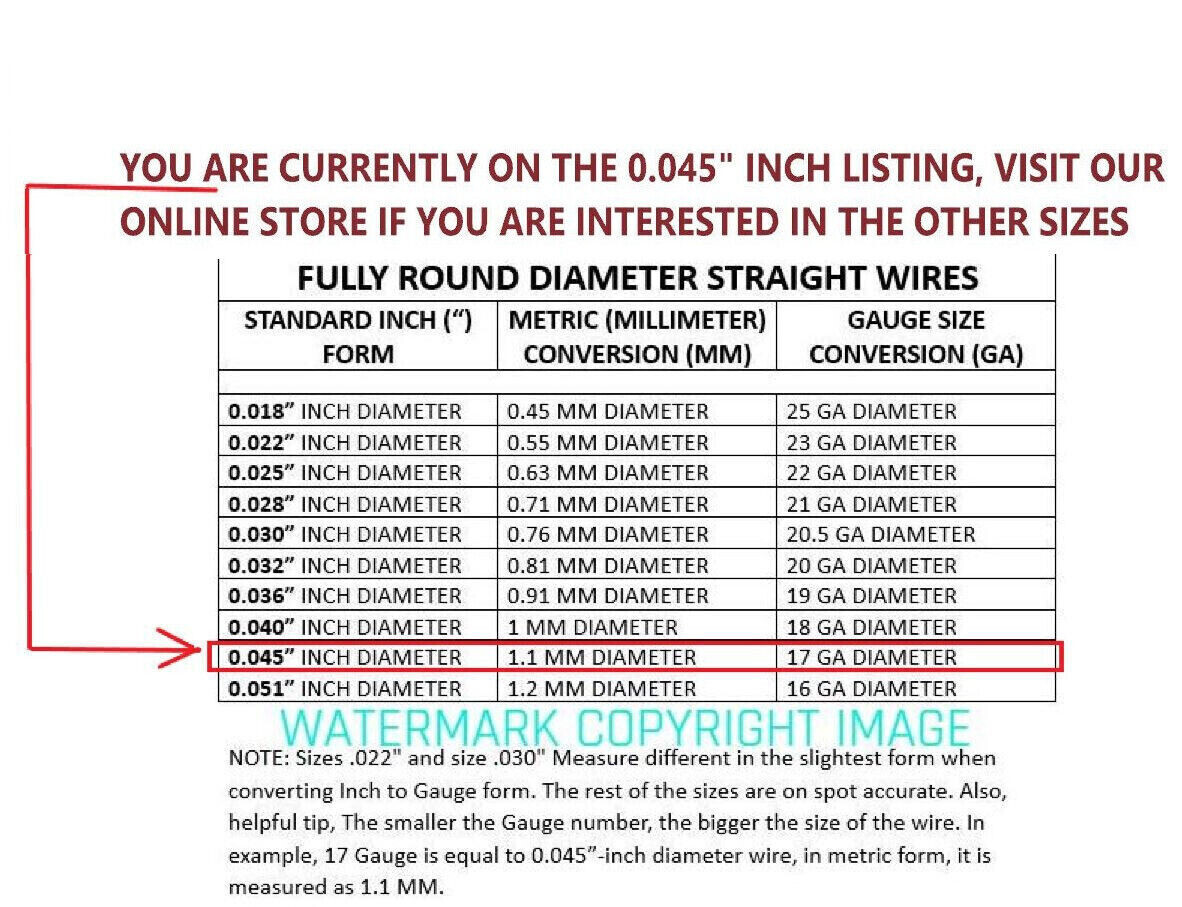 100 Pieces Stainless Steel Straight Lure Shaft Wire Form 0.045" X 14 Inch Long