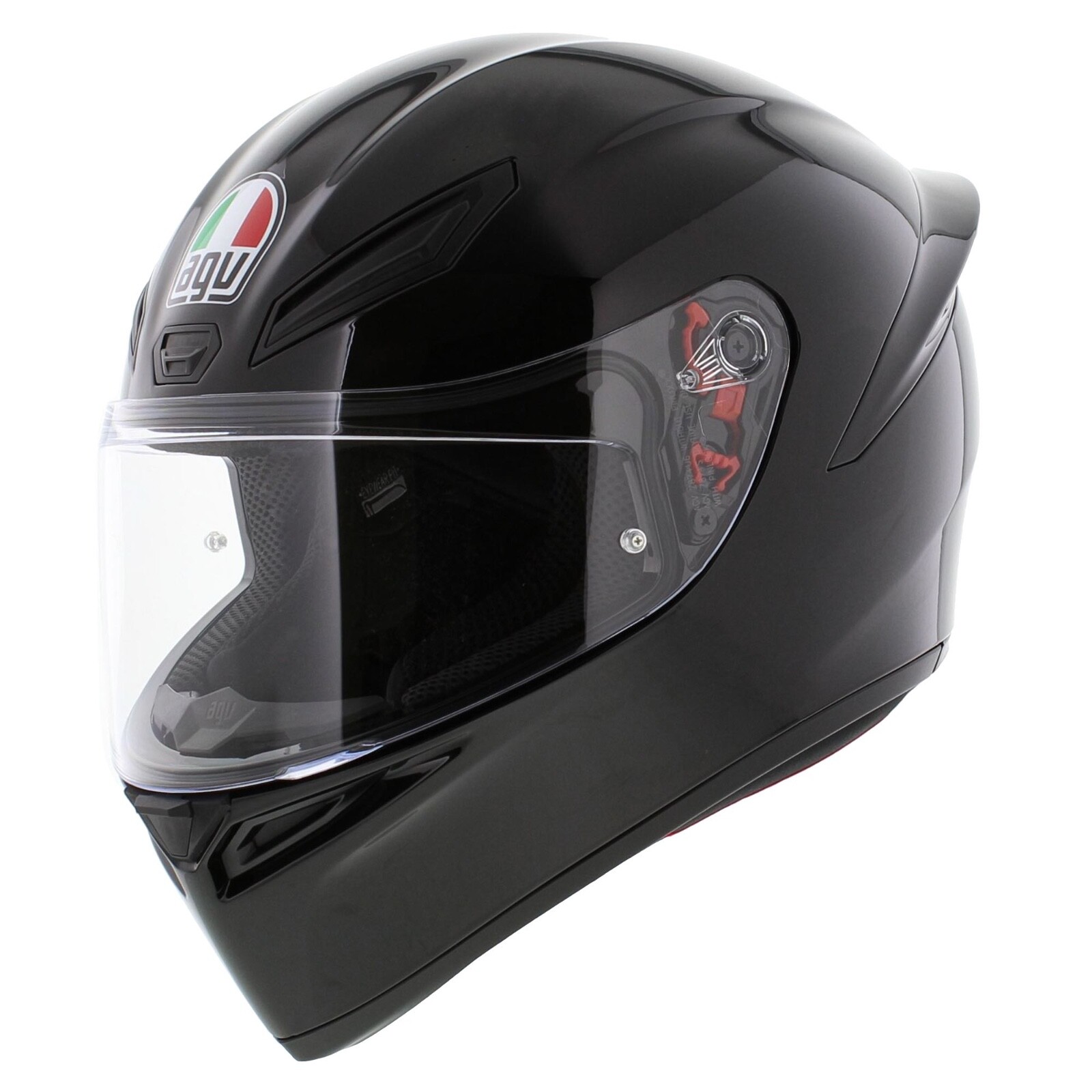 AGV K1-s ECE 22.06 Solid Gloss Black Full Face Motorcycle Helmet, 2206