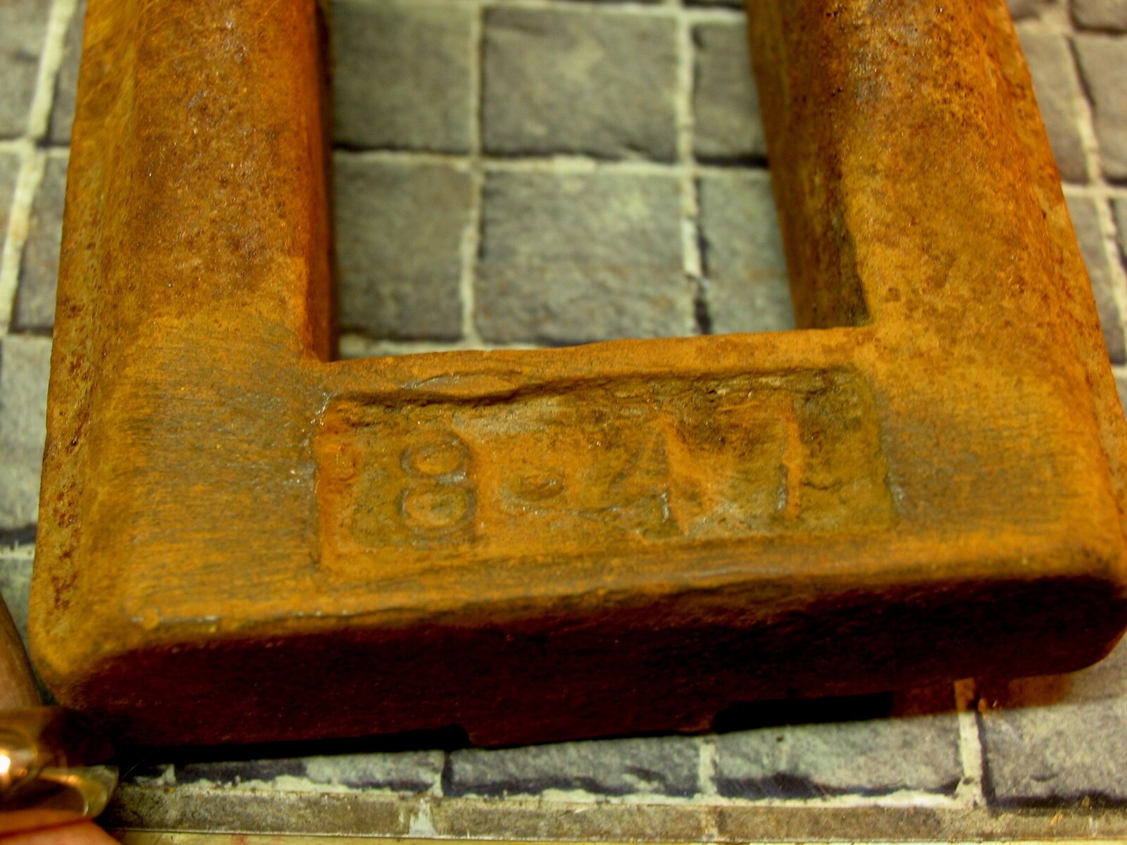 Pair Heavy Cast Iron Supports, right angle plates, 45 deg. base. #8-47A