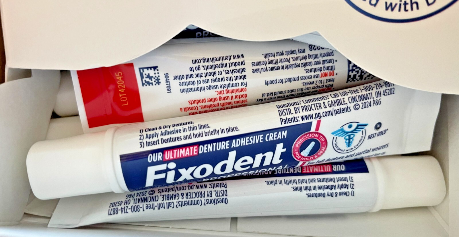 Fixodent Professional Denture Adhesive Cream 0.35 oz. 50 tubes per Box