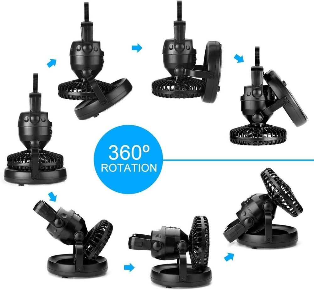 Multi-Functional LED Lantern with Ceiling Fan for Camping - Lightweight Design