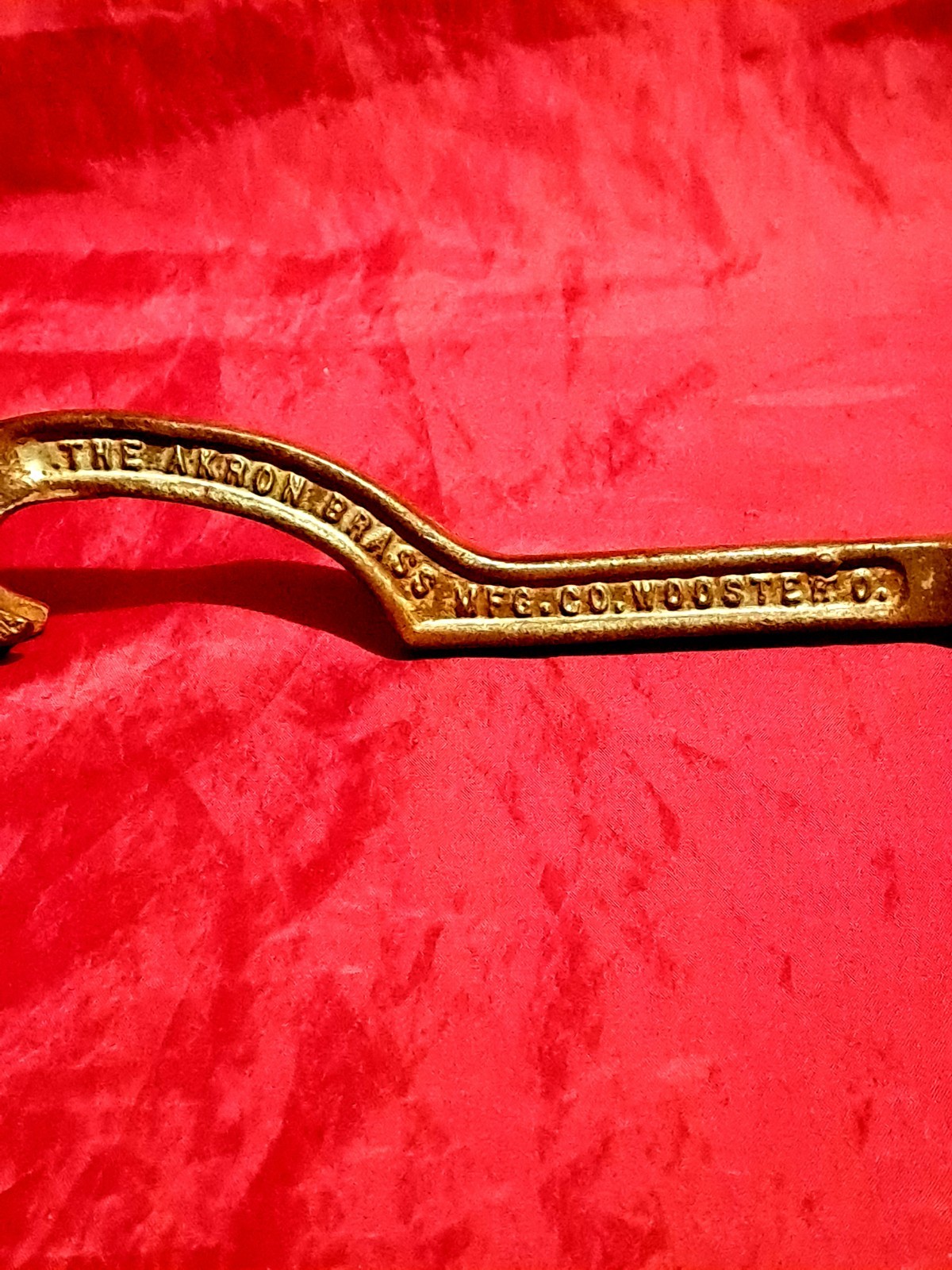 Antique Akron Brass Co Hydrant Wrench No. 10 Wooster Ohio Pat. -Feb 24 1925 Rare