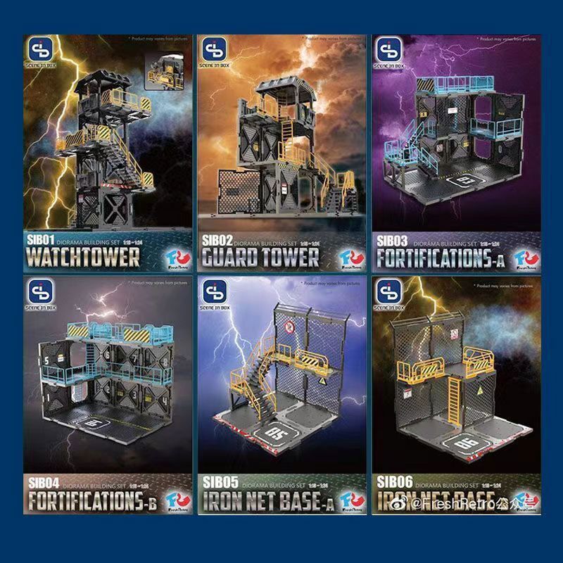 1:18 1:24 Diorama 3D Buildi Set Acid Rain War Dark Source for 3.75/2.5'' Model