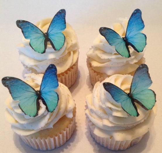 Blue Ombre Edible Butterflies