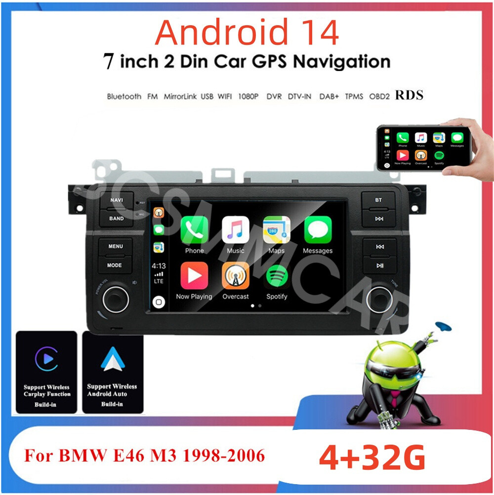 Fit For BMW E46 2-door Coupe 1999-2006 2DIN Car Stereo Radio Player Head Unit FM
