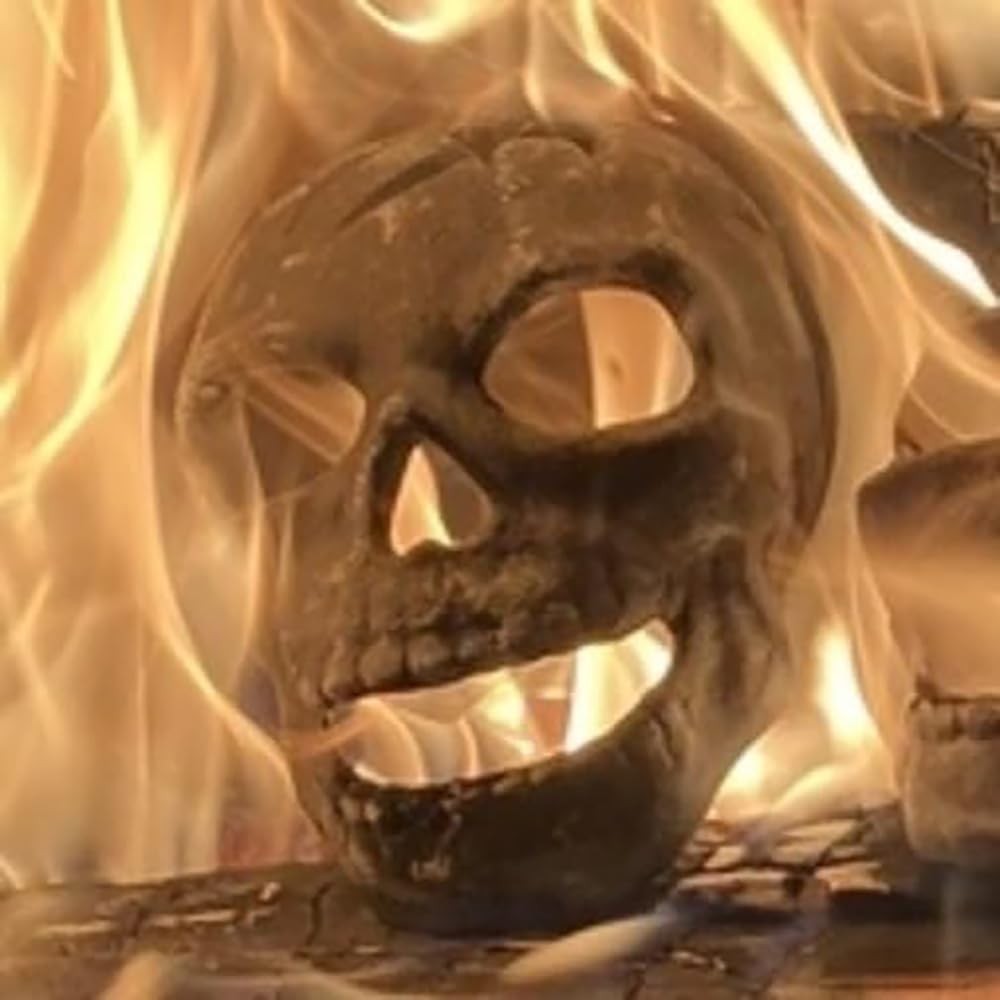 2pcs Refractory Materials Fireproof Imitated Human Fire Pit Skulls Gas Gray