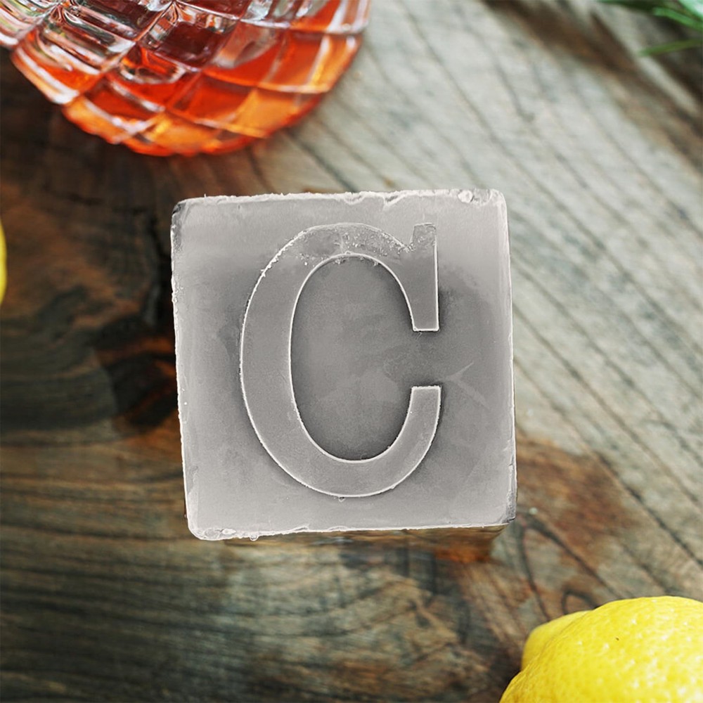 Letter C Monogram Ice Cube Mold Custom Ice Cube Mold 2 Inch Big Initials Sili...
