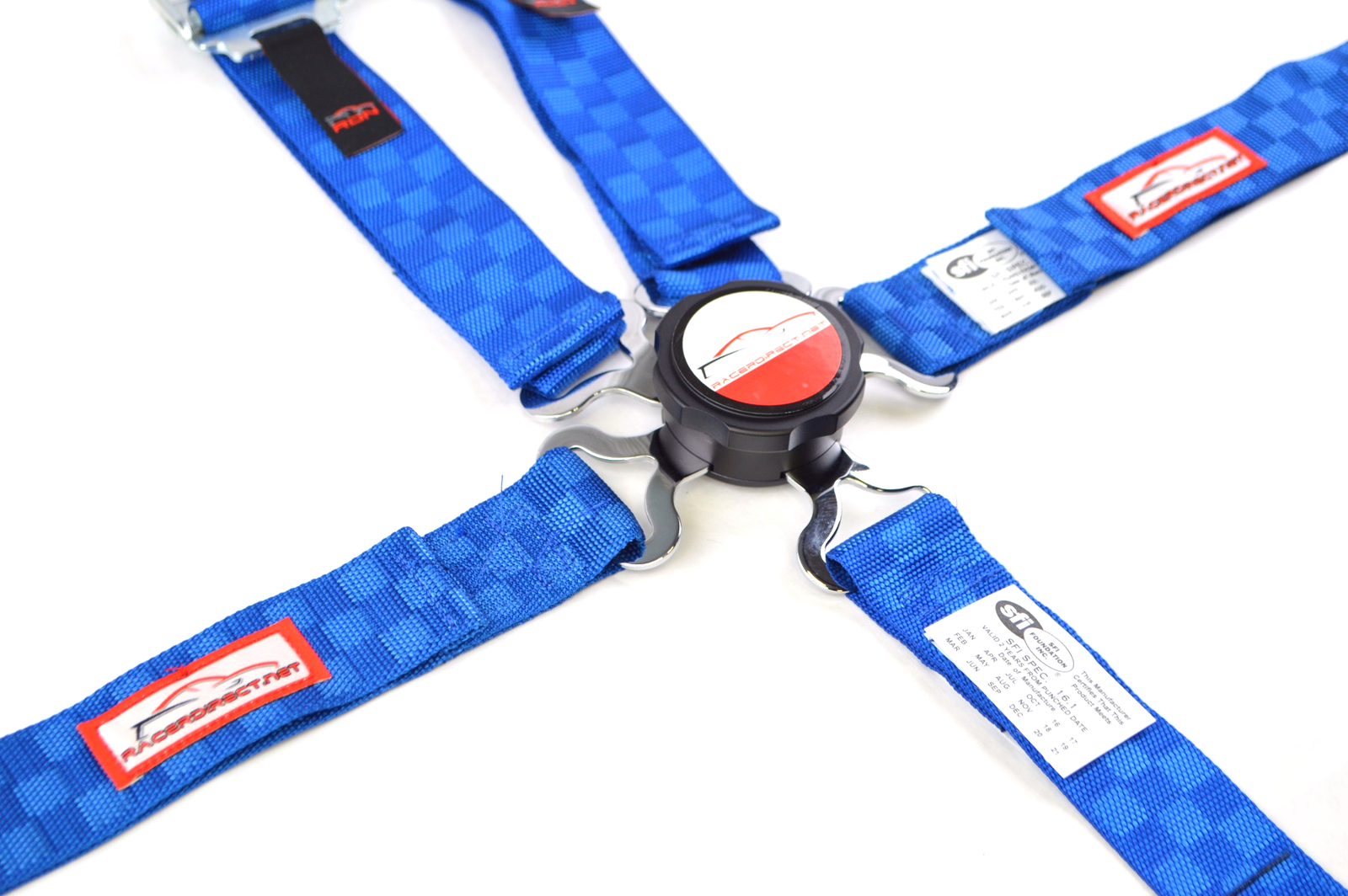 QUARTER MIDGET RACING HARNESS PULL UP SFI 16.1 UNIVERSAL BLUE CHECKERBOARD