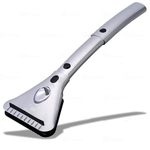 Zone Tech 12V Heated Electric Car Window Snow Ice Scraper Extendable LED Light