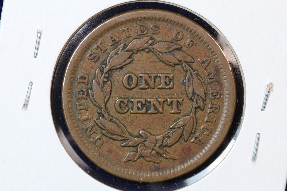 1841 Braided Hair Large Cent Reverse Scratches 4OG6