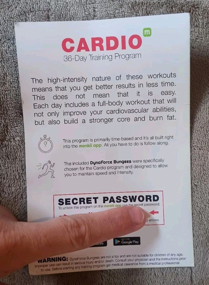 Monkii CARDIO PROGRAM Training DynaForce Resistance Bungee Set 20/25 lb Tension