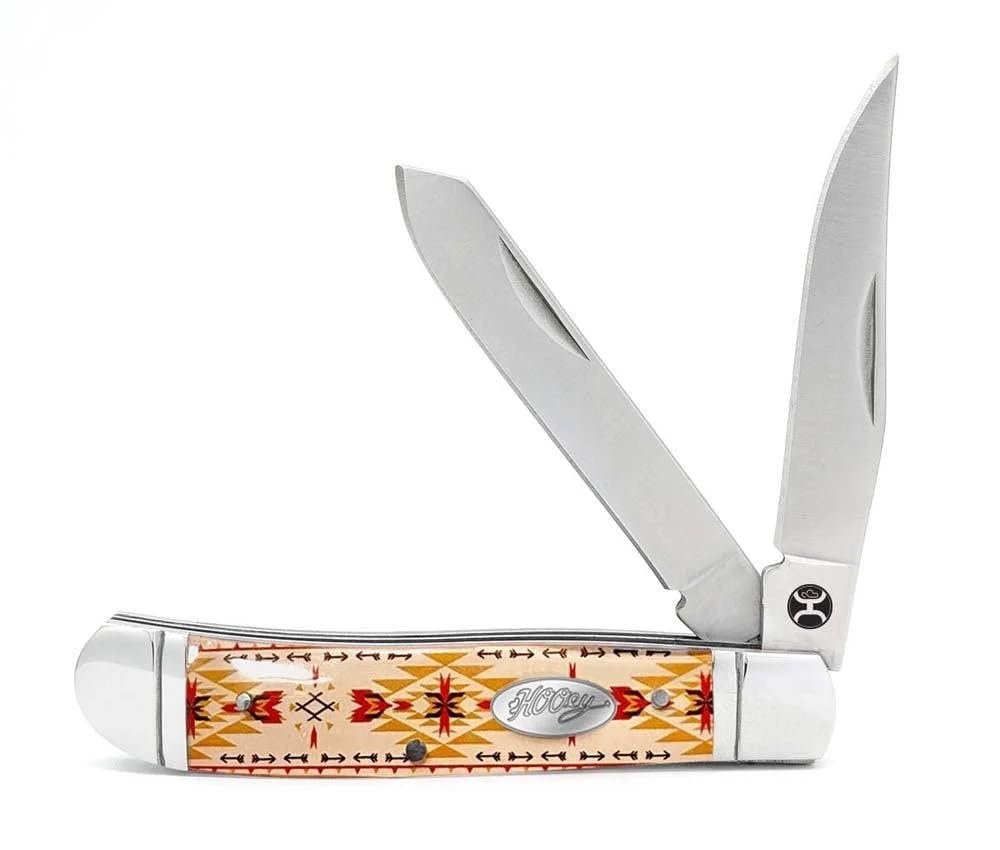 Hooey Comanche Blanket Trapper Knife, Large, Red & Yellow