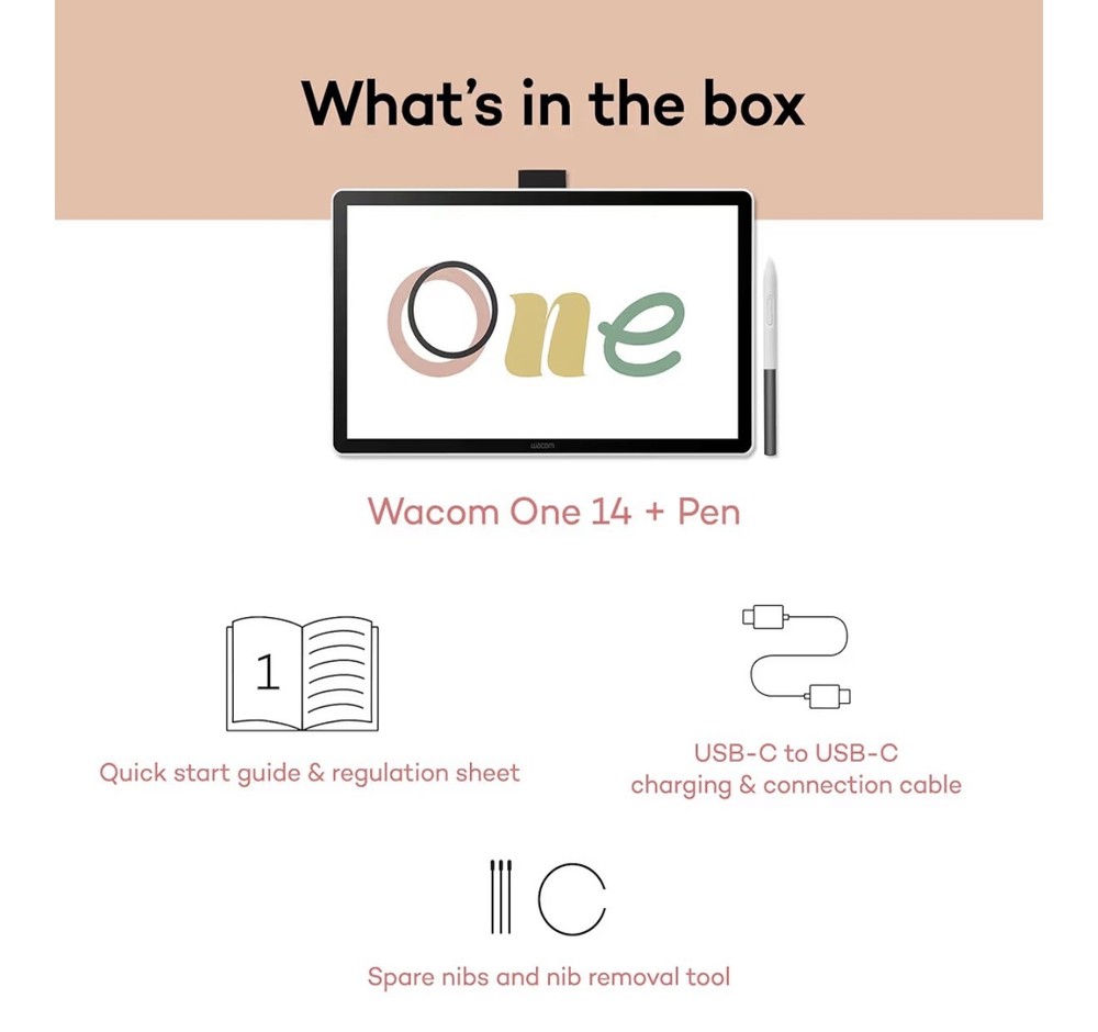 Wacom One 14 Drawing Tablet DTC141W0