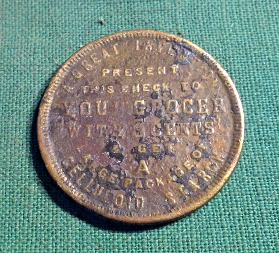 New Haven Conn The Celluloid Starch Co Trade Promo Advertising Bronze Token Coin