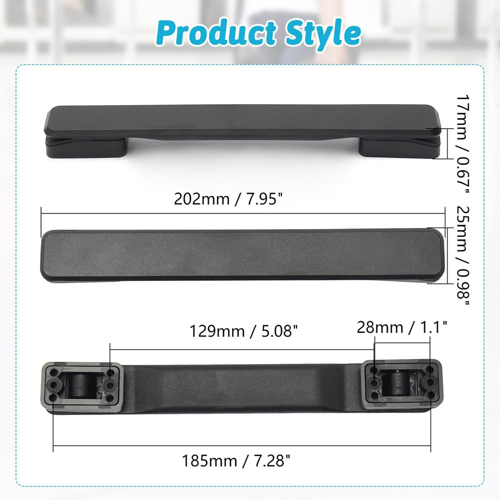 2Pcs Luggage Handle 7.91" X 1.1" (L X W) Plastic Pull Handle Grip Replacement 20